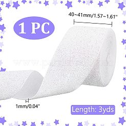 3ヤードの片面ベルベットリボン。  フラットチンロンリボン  服飾材料  ホワイト  1-5/8インチ（40~41mm）&nbsp;OCOR-GA00011-76A
