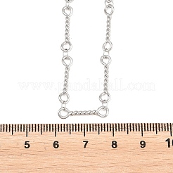 4mm 304ステンレススチール製ツイストリンクバーチェーンネックレス（女性・男性用）  変色しない  ステンレス鋼色  17.91インチ（45.5cm）&nbsp;NJEW-Z115-06P