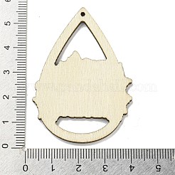 ウッドペンダント  感謝祭のテーマ  ブラック  言葉  54.5x38.5x2.5mm  穴：2mm&nbsp;WOOD-M012-01A