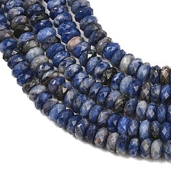 天然石ソーダライトビーズ連売り  ファセットロンデル  5x2.5mm  穴：0.8~0.9mm  約145~146個/連  14.96''（38センチメートル）&nbsp;GG-CBAE4D4-A10-01
