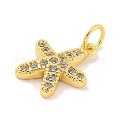 Rack Plating Brass Micro Pave Clear Cubic Zirconia Pendants&nbsp;KK-B093-02H-G