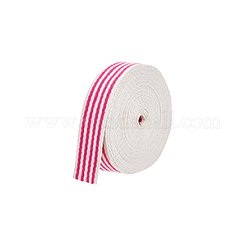 10ヤードのポリコットンストライプリボン  衣類用アクセサリー  濃いピンク  1-1/2~1-5/8インチ（38~40mm）&nbsp;OCOR-BC0006-74A
