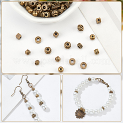 400Pcs 8 Styles Tibetan Style Alloy Spacer Beads&nbsp;FIND-NB0003-35