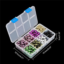 マットスプレー塗装アクリルヨーロッパビーズ  大穴ビーズ  ロンデル  ミックスカラー  12x10mm  穴：6mm  8色  27個/カラー  216個/箱&nbsp;ACRP-NB0001-03