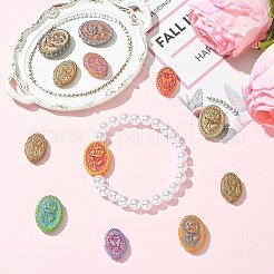 12Pcs 2 Styles Painted Glass Beads&nbsp;GL-YW9D8D-01