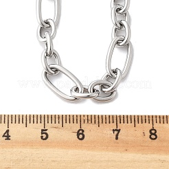 変色しない304ステンレススチールフィガロチェーンネックレス  トグル留め金付き  ステンレス鋼色  20.59インチ（52.3cm）&nbsp;NJEW-O124-03P