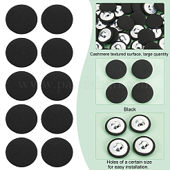 布製シャンクボタン50個  亜鉛合金パーツと  フラットラウンド  オーバーコートガーメントアクセサリー用  ブラック  25x10mm  穴：3x2mm&nbsp;BUTT-PH0001-27A