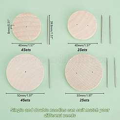 12Pcs 4 Styles Flat Round Wooden Doll Stands Display Holder&nbsp;DIY-GA0007-28