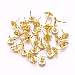 Tibetan Style Stud Earring Findings&nbsp;TIBE-A20145-G-FF