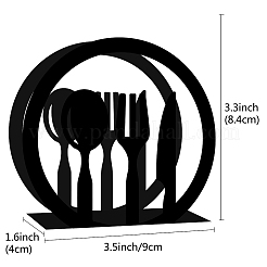 鉄ナプキンホルダー  ラウンド  食器柄  207x90mm&nbsp;DJEW-WH0020-003