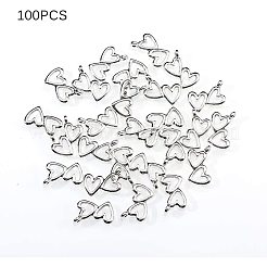 合金のチベット風チャーム  ハートへのハート  アンティークシルバー  18x15x2mm  穴：1.5mm  100個/箱&nbsp;TIBEP-PH0004-86