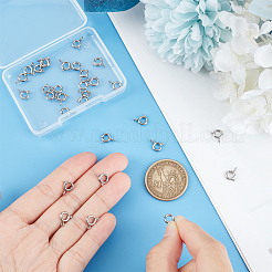 304ステンレススチールスプリングリング留め具30個  ステンレス鋼色  6x1.6mm  穴：1.6mm&nbsp;STAS-UN0052-57