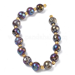 Electroplated Natural Druzy Geode Crystal Beads Strands&nbsp;G-G459-02K