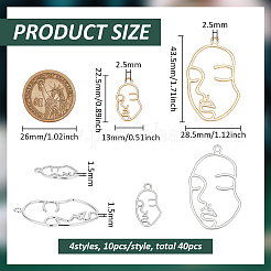 40Pcs 4 Styles Zinc Alloy Pendants&nbsp;FIND-FG0005-09