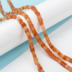 天然石レッドアベンチュリンビーズ連売り  キューブ  4x4x4mm  穴：1.2mm  約95個/連  15.16''（38.5センチメートル）&nbsp;G-F631-K15