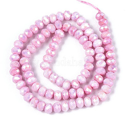 Anti-Tarnish Electroplate Rondelle Glass Beads Strands&nbsp;EGLA-T021-6mm-17-02
