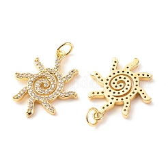 Brass Micro Pave Clear Cubic Zirconia Pendants&nbsp;ZIRC-P094-23G-RS