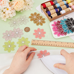 9 Colors Plastic & Rhinestone Sequin Patches&nbsp;PATC-FG0002-26