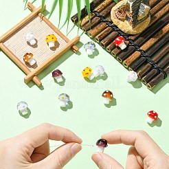 14個 7色 手作りランプワークエナメルビーズ  でこぼこしたキノコ  ミックスカラー  15x12.5~13.5mm  穴：1.8mm  2個/カラー&nbsp;LAMP-CJ0002-87