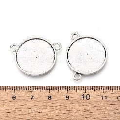 チベット風合金カボションセッティングペンダント  フラットラウンド  カドミウムフリー＆鉛フリー  アンティークシルバー  トレイ：22mm  24x30x2mm  穴：2.5mm&nbsp;PALLOY-N179-01AS