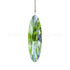 Oval K9 Glass Flower Suncatchers for Garden Outdoor Hanging Decorations&nbsp;PW-WG54667-01