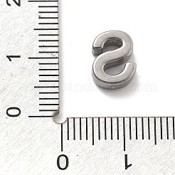 304ステンレススチールチャーム  レターチャーム  文字S  9.5x7.5x3mm  穴：1.6mm&nbsp;STAS-R138-07P-S