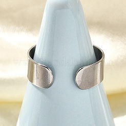 316サージカルステンレススチールオープンカフリング  女性用ワイドバンドリング  ステンレス鋼色  6mm  調整可能&nbsp;RJEW-F170-01P-01