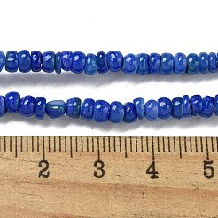 染め天然淡水シェルビーズ連売り  ロンデル  ブルー  1~4.5x4~4.5x2~4.5mm  穴：0.5mm  約159個/連  15.12''（38.4センチメートル）&nbsp;BSHE-G039-07J