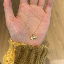 蝶結び 925 スターリングシルバーペンダントネックレス 女性用  18KGP本金メッキ  15.83インチ（40.2cm）&nbsp;NJEW-F338-04G