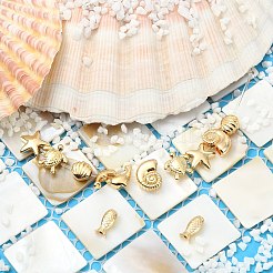 12Pcs 6 Styles Rack Plating Brass Beads&nbsp;KK-CJ0005-86