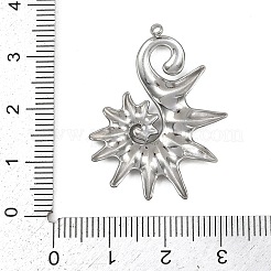 304ステンレスペンダント  タツノオトシゴチャーム  ステンレス鋼色  34x24x2.5mm  穴：1.5mm&nbsp;STAS-G363-01P