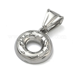 304ステンレスペンダント  ドーナツチャーム  ステンレス鋼色  17.5x15x3mm  穴：4x9mm&nbsp;STAS-D225-03P