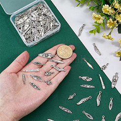 140pcs10スタイルチベットスタイルアロイペンダント  アンティークシヴァー  混合図形  16~29x4~9mm  14個/スタイル&nbsp;FIND-PH0061-90