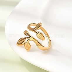 304 Stainless Steel Cuff Open Rings for Women&nbsp;RJEW-L342-10G