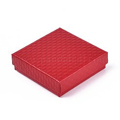 厚紙のジュエリーボックス  ペンダント＆イヤリング＆リング  内部のスポンジ  正方形  レッド  8.8x8.8x2.8cm&nbsp;CBOX-N012-25-01A