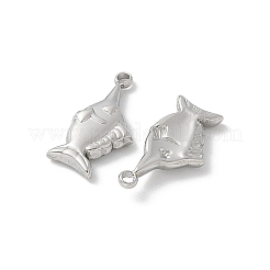 304ステンレススチールチャーム  魚のチャーム  変色防止  ステンレス鋼色  13.5x6.5x2mm  穴：1.2mm&nbsp;STAS-Z122-36P