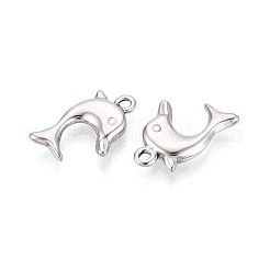 304ステンレスペンダント  イルカ  ステンレス鋼色  18x12.5x3mm  穴：1.8mm&nbsp;STAS-T067-56P