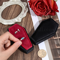 1Pc Coffin Shaped Velvet Ring Organizer Boxes&nbsp;AJEW-BBC0001-08