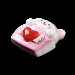 不透明樹脂とプラスチックカボション  動物  ハート  猫の形  24x20.5x9.5mm&nbsp;RESI-K029-03A