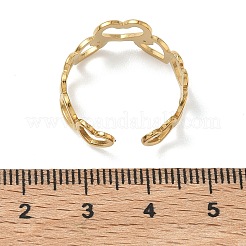 女性用304ステンレススチールカフオープンリング  ハート  ゴールドカラー  usサイズ8 3/4(18.7mm)&nbsp;RJEW-L341-01A-G
