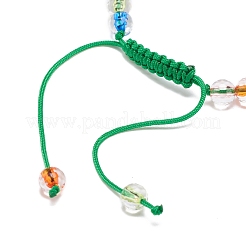 Acrylic Evil Eye & Round Lampwork Braided Bead Bracelet for Women&nbsp;BJEW-JB08379-02