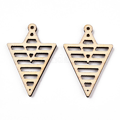 Undyed Natural Poplar Wood Pendants&nbsp;WOOD-TAC0002-55