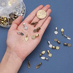 チベットのスタイル合金glunオンフラットパッドベイル作るペンダント用  ミックスカラー  21.5x8x1.5mm  穴：7x4.5mm&nbsp;TIBEP-PH0004-93-RS