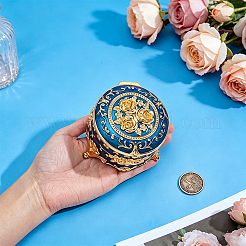 Vintage Zinc Alloy Rose Pattern Jewelry Storage Box&nbsp;AJEW-WH0817-075A
