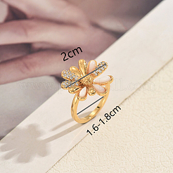 Brass Micro Pave Cubic Zirconia Cuff Open Rings for Women&nbsp;ES2190