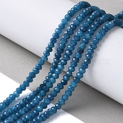 染め天然マレーシアジェイド翡翠ロンデルビーズ連売り  多面カット  藤紫色  4x2~3mm  穴：1mm  約110~115個/連  14インチ&nbsp;X-G-E316-2x4mm-54