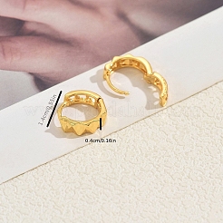 Textured Triangle Brass Hoop Earrings&nbsp;EZ7437