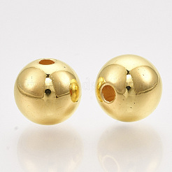 ABSプラスチックビーズ  ラウンド  金メッキメッキ  4x3.5mm  穴：1.2mm  約18000個/500g&nbsp;OACR-S032-4mm-01