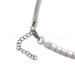 6mm 304 ステンレススチール フラットスネークチェーンネックレス  変色なし  ステンレス鋼色  18.11インチ（46cm）&nbsp;MAK-Z004-05P