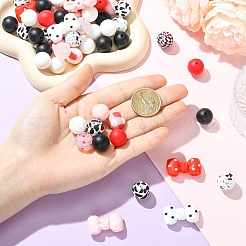 33Pcs 5 Styles Silicone Focal Beads&nbsp;SIL-YW0002-58